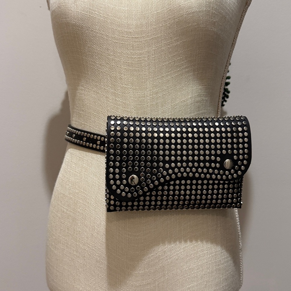 Black and Silver embellished belt bag - Picture 2 of 5